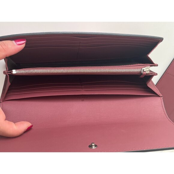 Gucci GG Supreme Monogram Blooms Continental Wallet & Card Case Antique Rose - Picture 5 of 10